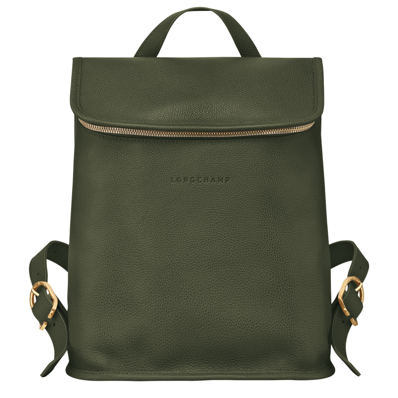 Le Foulonné Backpack , Khaki - Leather  - View 1 of 3