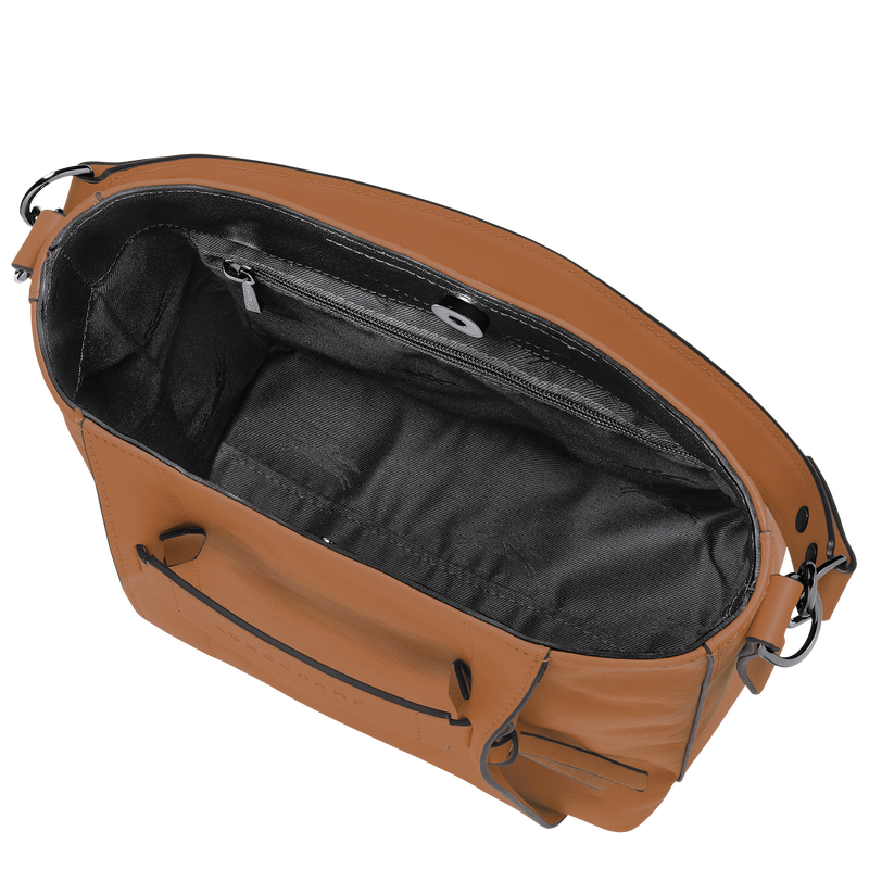 Sac bandouli&egrave;re S Longchamp 3D , Cuir - Naturel  - Vue 5 de 6