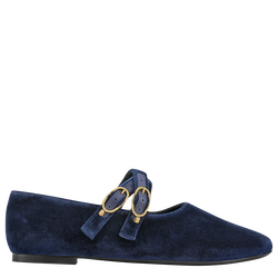Le Foulonné Ballerinas , Navy - Leather