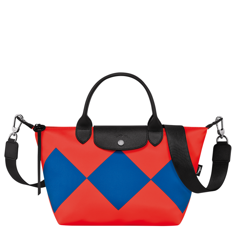 Le Pliage Collection S Handbag , Red/Cobalt - Canvas  - View 1 of  2