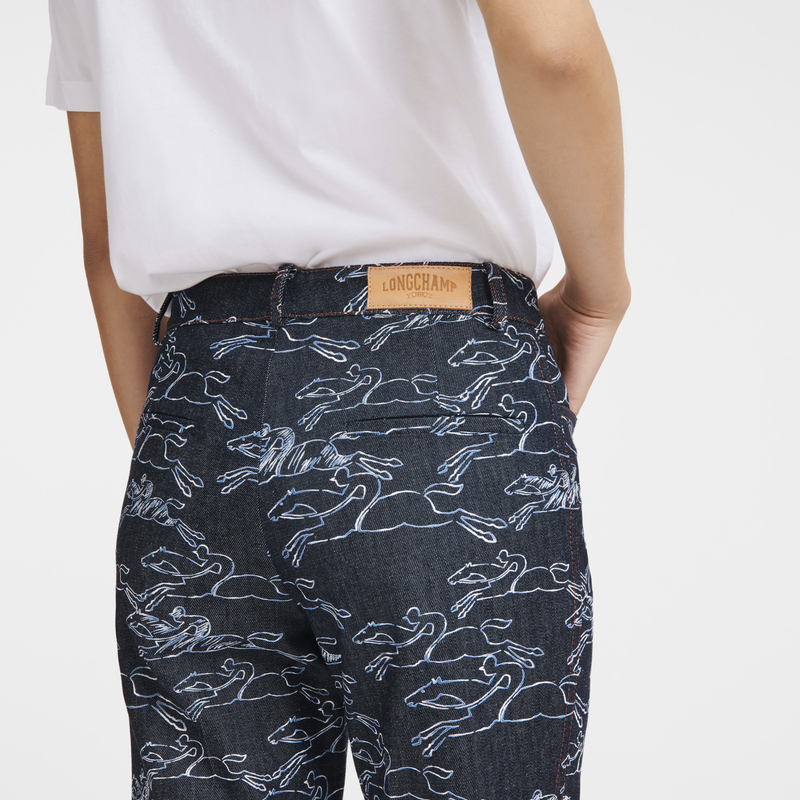 cropped trousers , Navy - Denim  - View 3 of  3