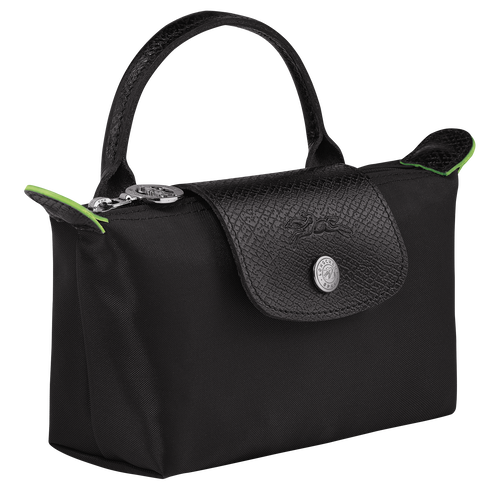 Le Pliage Green Pouch with handle , Black - Recycled canvas - View 3 of  6