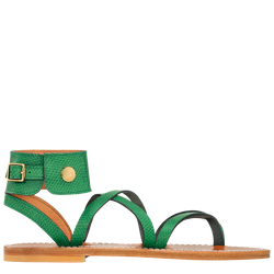 Longchamp x K.Jacques Sandals , Green - Leather