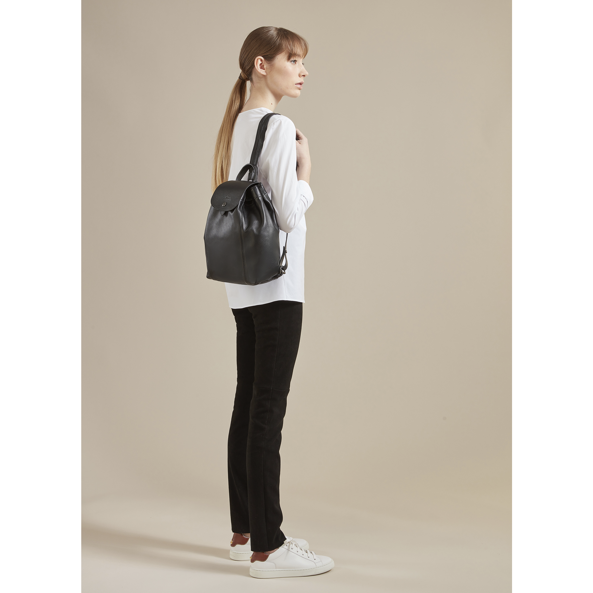 Longchamp le pliage cuir backpack clearance