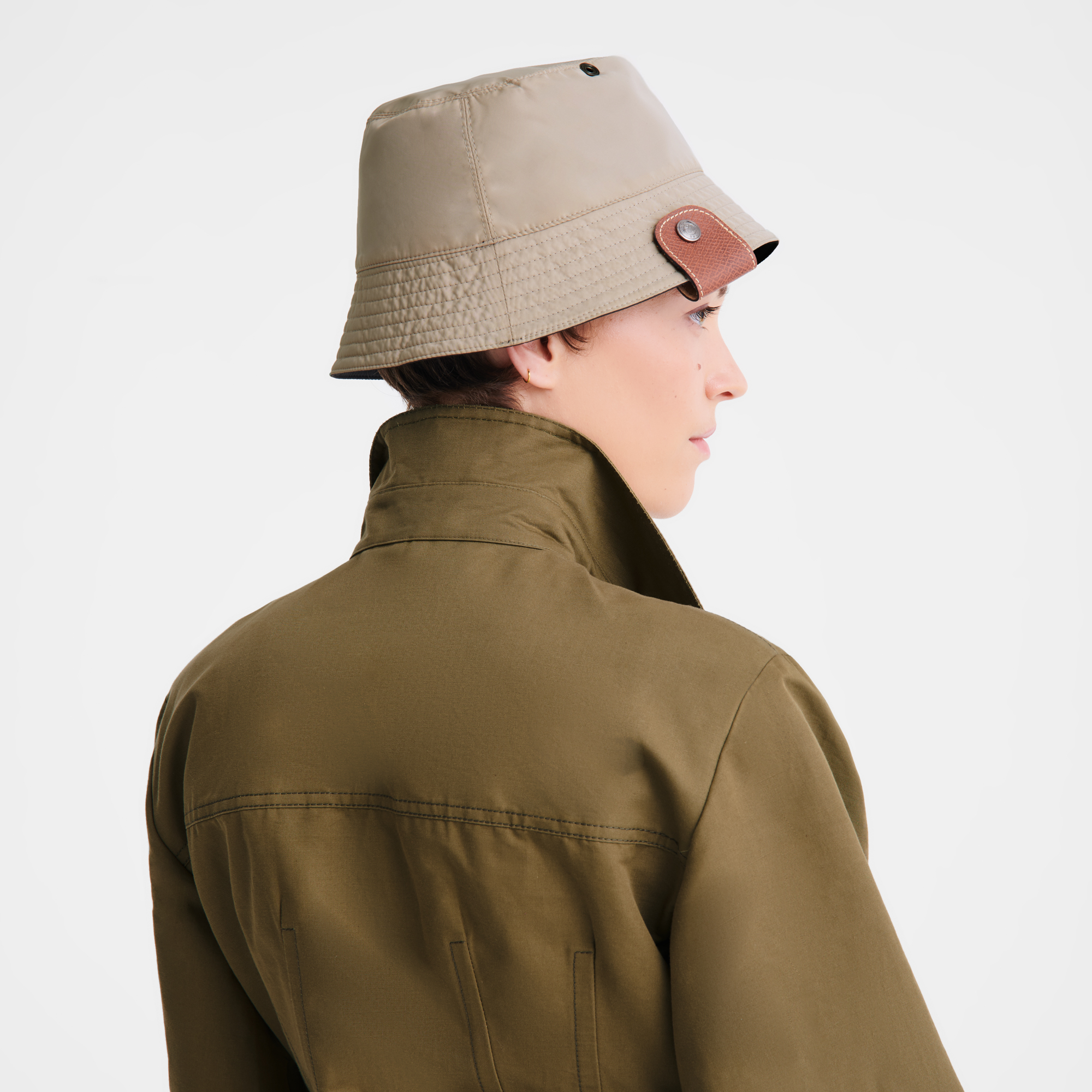 null Chap&eacute;u bucket revers&iacute;vel, Preto/Acaju