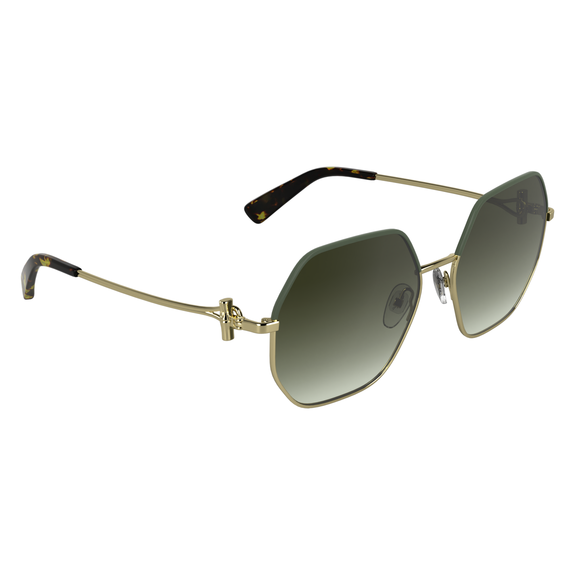 null Lunettes de soleil, Dor&eacute;/Kaki