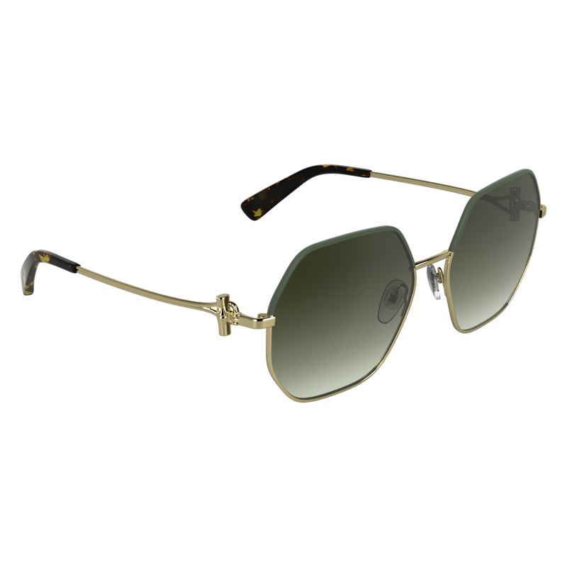 Lunettes de soleil , M&eacute;tal - Dor&eacute;/Kaki  - Vue 2 de 2