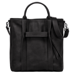 Longchamp 3D L ショッピングバッグ , ブラック - レザー