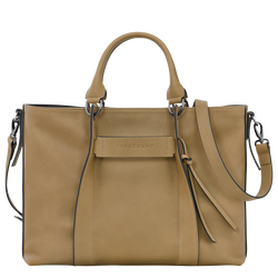 Longchamp 3D L Handbag , Tobacco - Leather