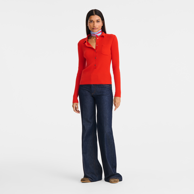Top , Red - Knit