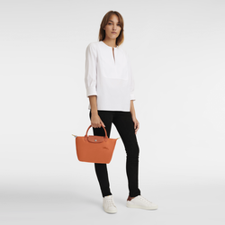 Le Pliage Green 手提包 S , 橘紅色 - 再生帆布