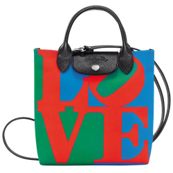 Umhängetasche XS Longchamp x Robert Indiana , Canvas - Rot