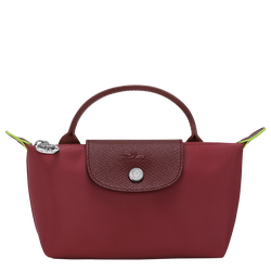 Le Pliage Green Pouch with handle , Pomegranate - Recycled canvas