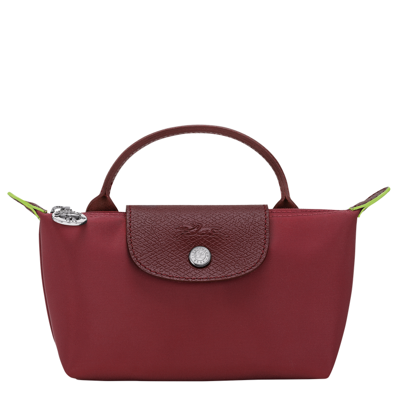 Le Pliage Green Pouch with handle , Pomegranate - Recycled canvas  - View 1 of  6