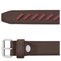 Utility Ladies' belt , Mocha/Burgundy - Leather