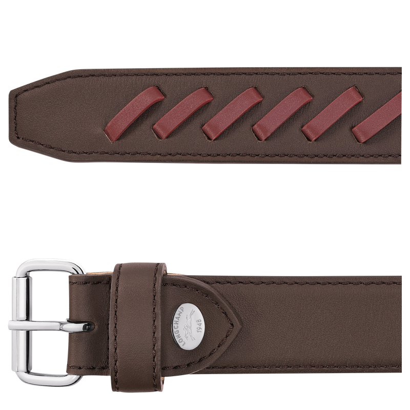 Utility Ladies' belt , Mocha/Burgundy - Leather  - View 2 of 2