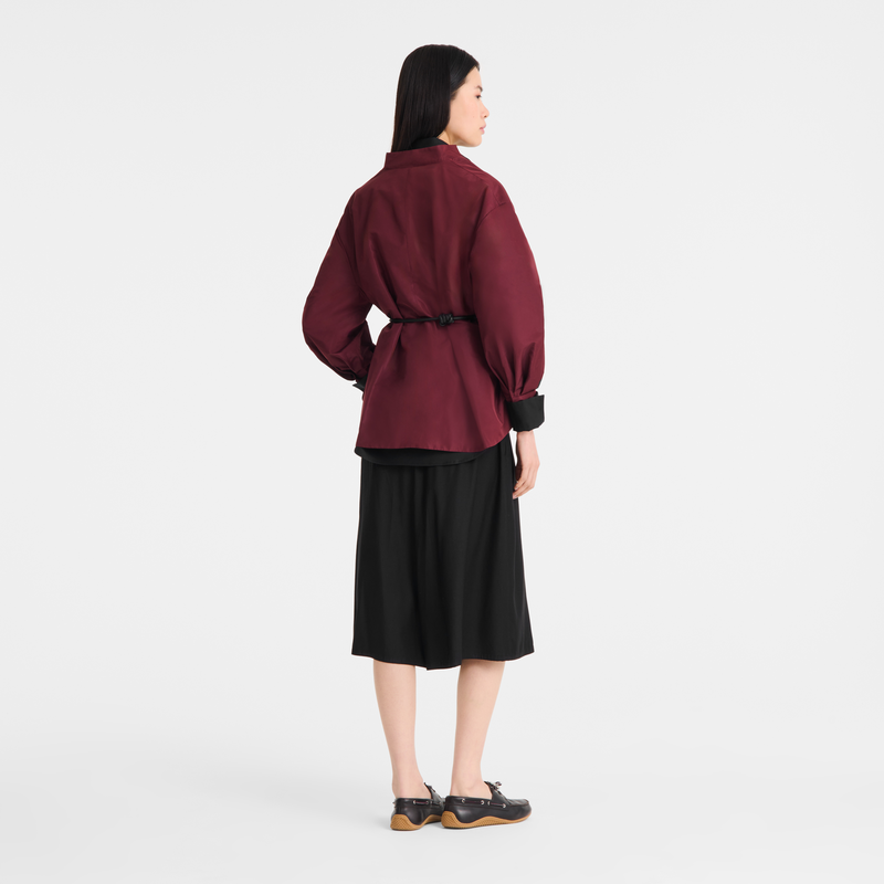 Kimono jacket , Burgundy - Techno taffeta  - View 5 of 5