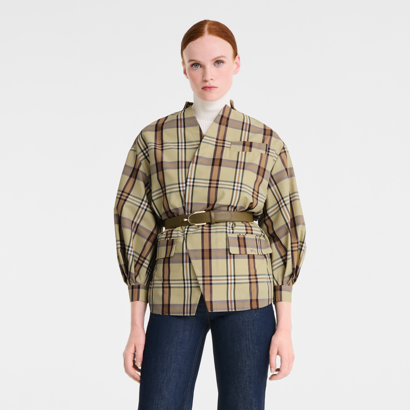 Kimono jacket , Pistachio - Techno taffeta  - View 4 of 5