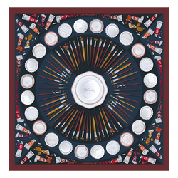 Palette d'Artiste Silk scarf 70 , Pomegranate - OTHER