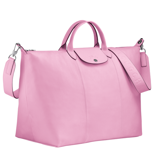 Sac De Voyage Le Pliage Cuir Rose L1624757p36 Longchamp Be