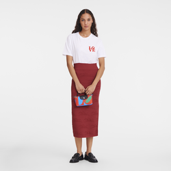 Longchamp x Robert Indiana Pouch , Red - Canvas