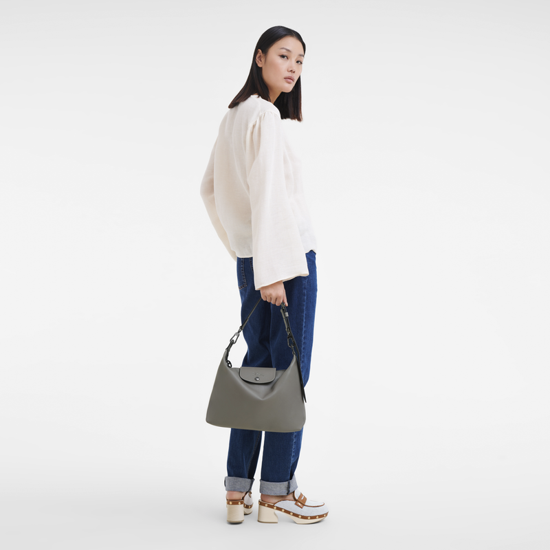 Le Pliage Xtra M Hobo bag , Turtledove - Leather  - View 2 of  6