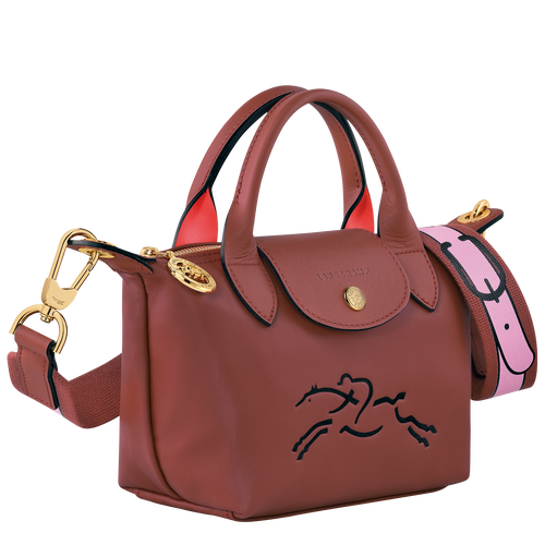 Le Pliage Xtra XS Handbag Mahogany - Leather (L1500HDA204)