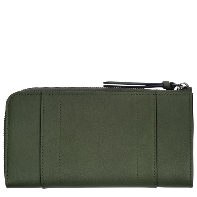 Longchamp 3D 拉鏈錢包 , 卡其色 - 皮革