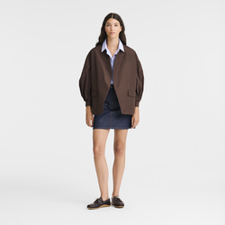 Kimono jacket , Mocha - Techno taffeta