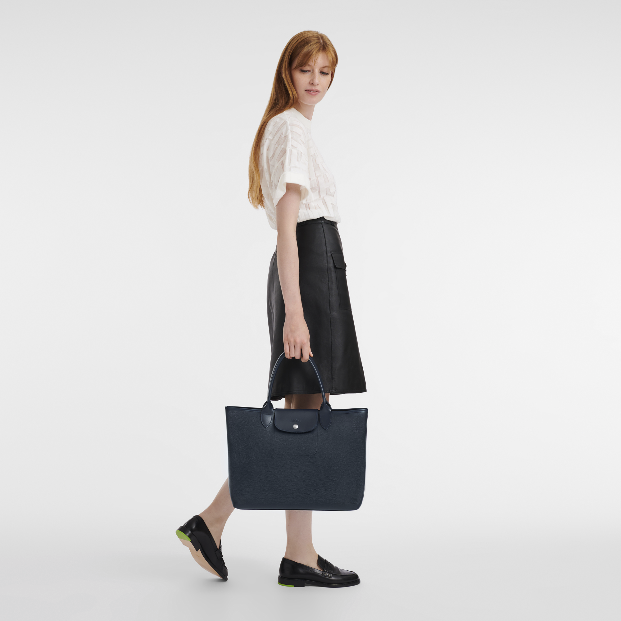 LONGCHAMP ルプリアージュリプレイ トップハンドルバッグ キャロットM