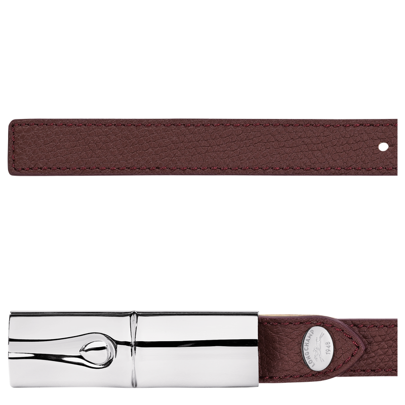 Le Roseau Ladies' belt , Burgundy - Leather  - View 2 of  2
