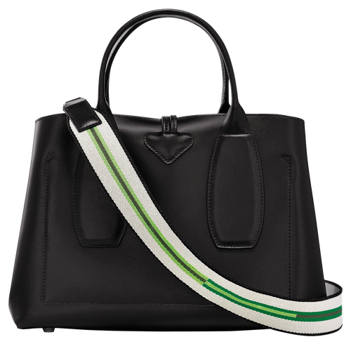 Roseau M Handbag , Black - Leather - View 4 of  7