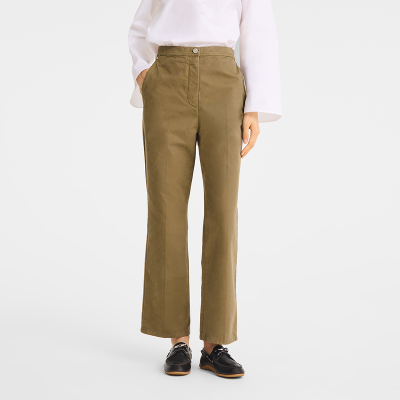 Trousers , Olive - Overdyed cotton  - View 2 of  3