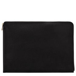 Le Foulonné Laptop case , Black - Leather