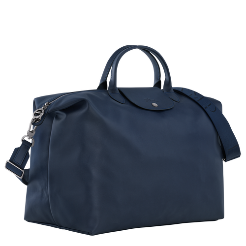 Le Pliage Xtra S Travel bag , Navy - Leather - View 3 of  5