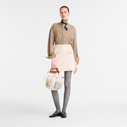 Le Pliage Filet L Mesh bag , Ecru - Canvas