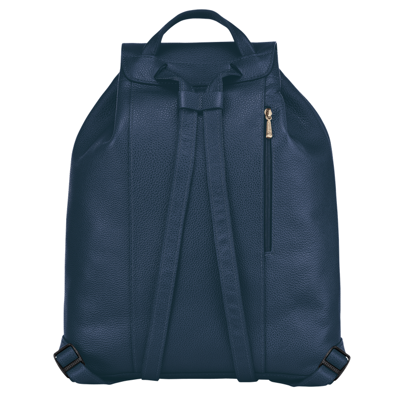Le Foulonné Backpack , Navy - Leather  - View 3 of 3