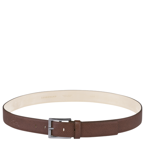 LONGCHAMP Paris Brown with gold buckle Cow & Calf Leather BELT - Made in  France