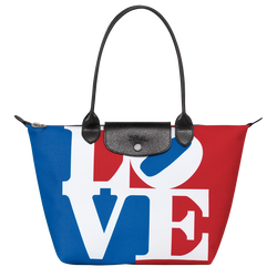 Sac cabas M Longchamp x Robert Indiana , Toile - Blanc