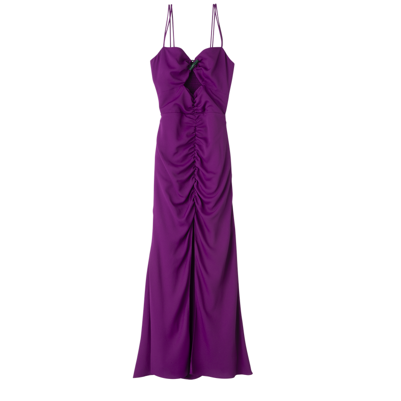 Robe midi , Crêpe - Violette  - Vue 1 de 4