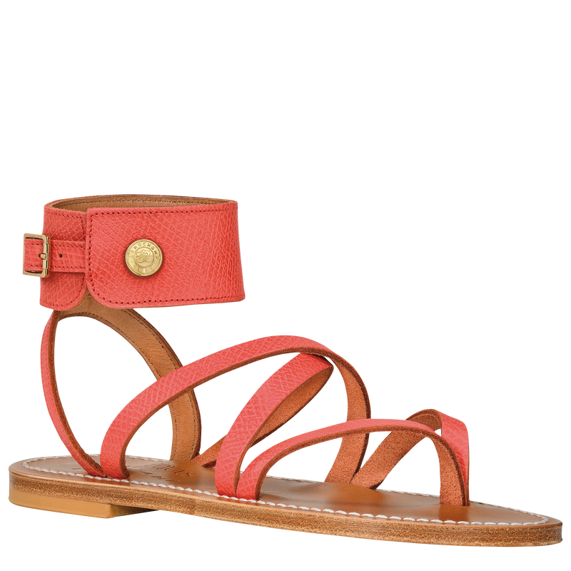 Longchamp x K.Jacques Sandals , Strawberry - Leather  - View 3 of  4