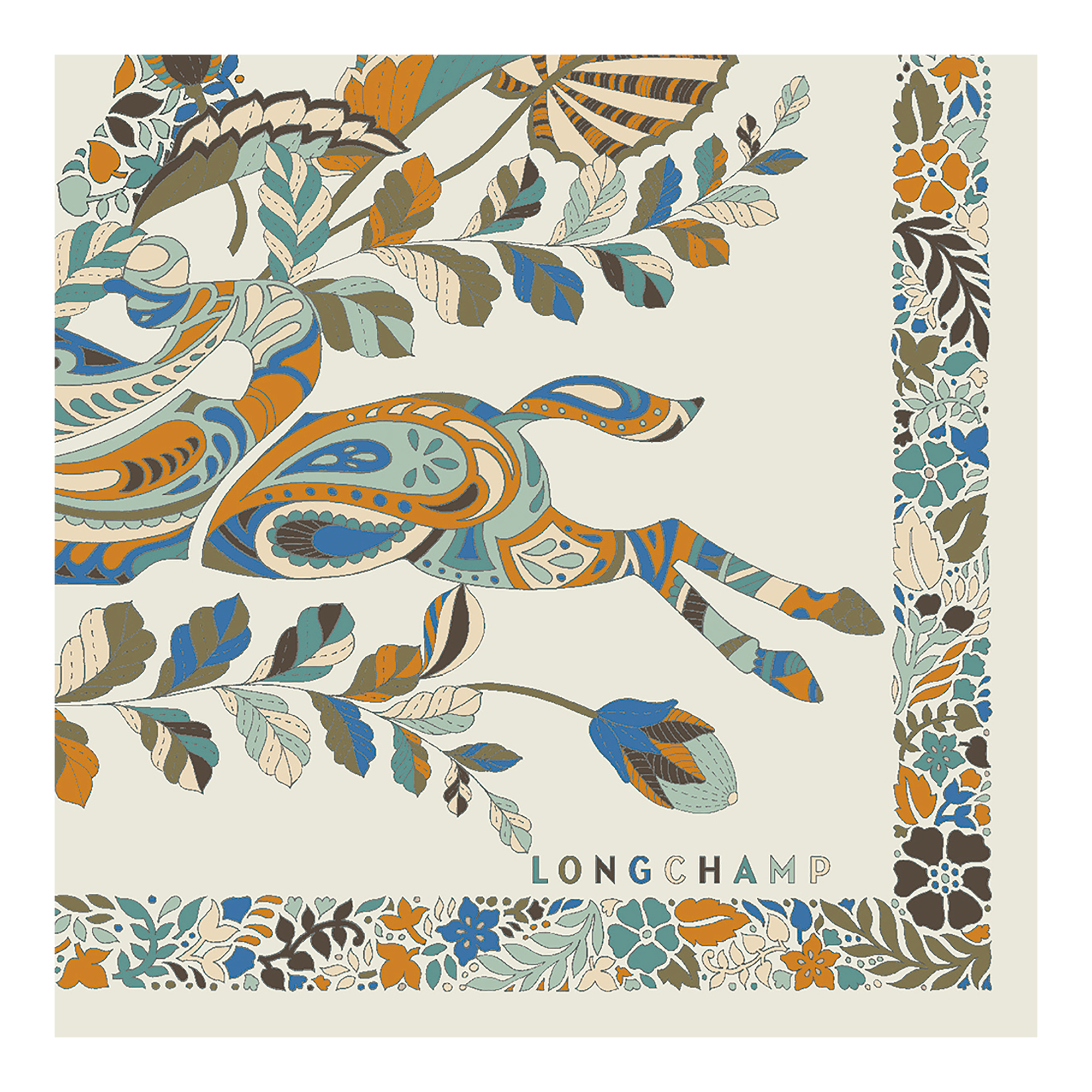 For&ecirc;t Longchamp Foulard di seta 50,  Carta