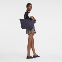 Le Pliage Green L Tote bag , Bilberry - Recycled canvas