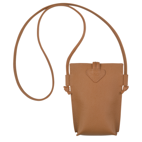Pochette t l phone avec cordon Roseau Cuir Naturel Longchamp FR