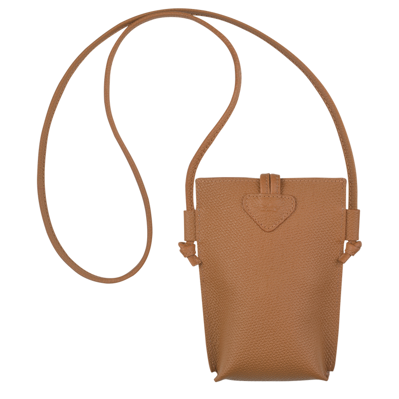 Pochette téléphone avec cordon Le Roseau , Cuir - Naturel  - Vue 4 de 6