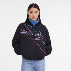 Jacket , Navy - Matte satin