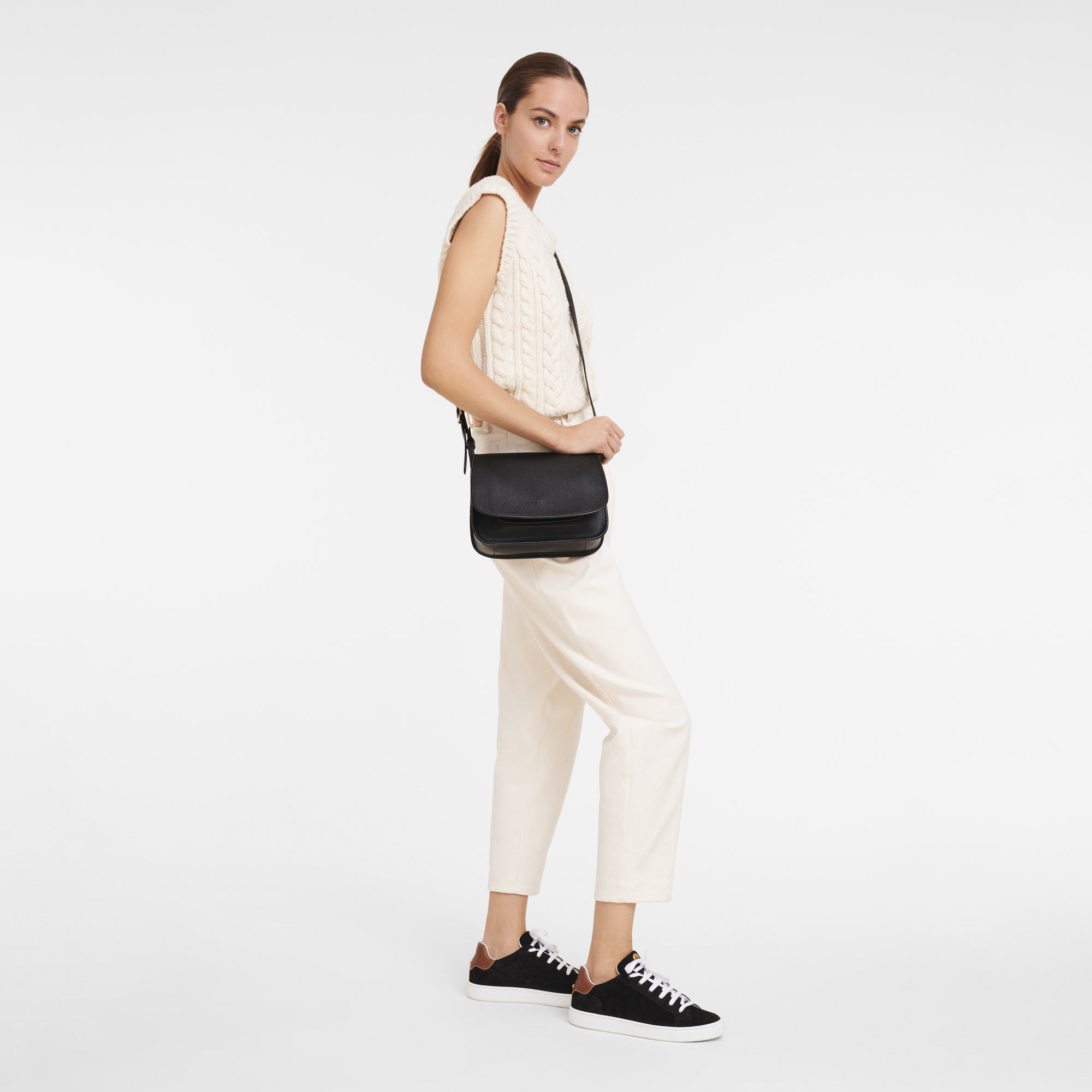 Le Foulonné Crossbody bag S, Black