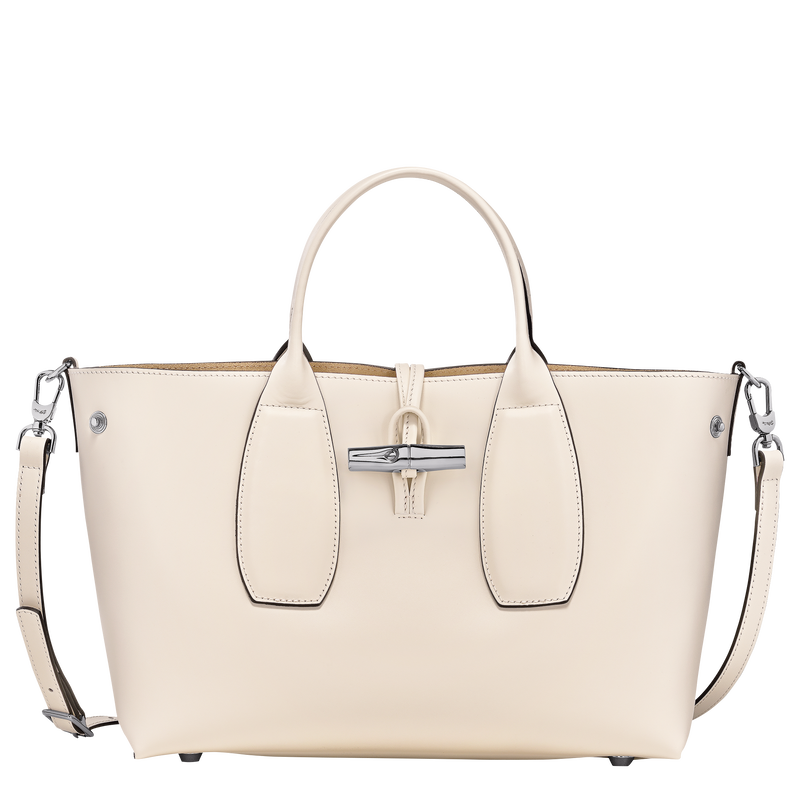 Le Roseau M Handbag Ecru Leather Longchamp US