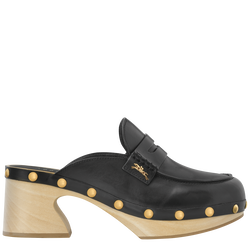 La Cigale Clogs , Black - Leather