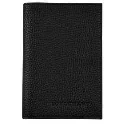 Le Foulonn&eacute; Passport cover , Black - Leather